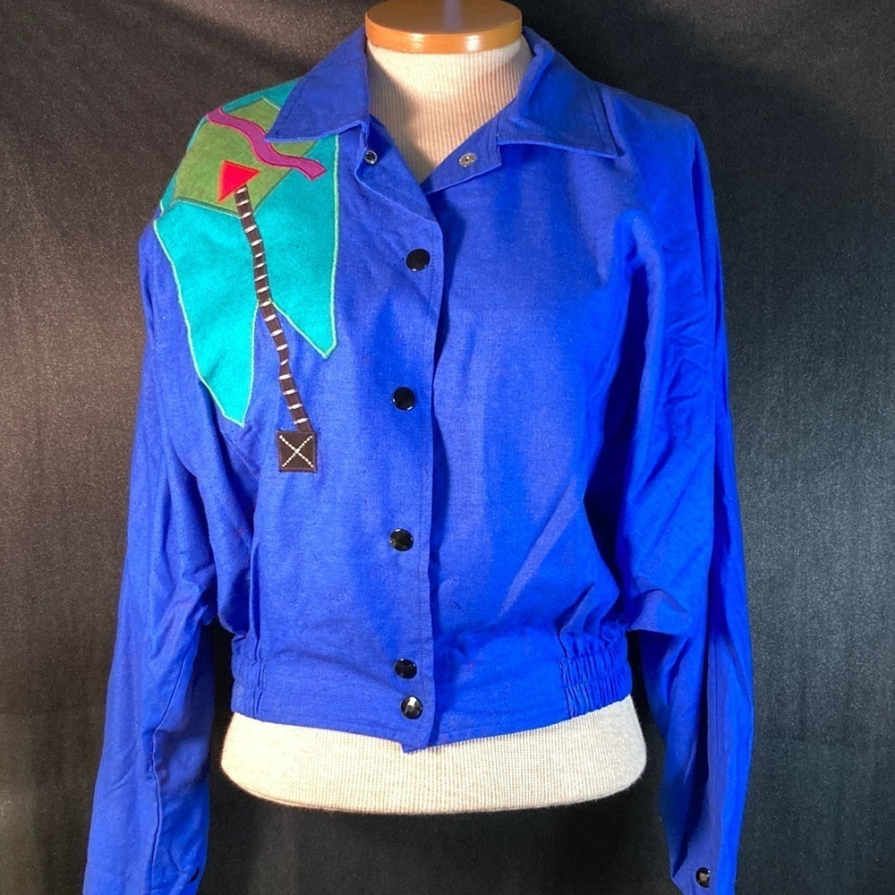 VINTAGE 80’s beppa M silk waist jacket. Dolman sleeves Unlaundered. Box B